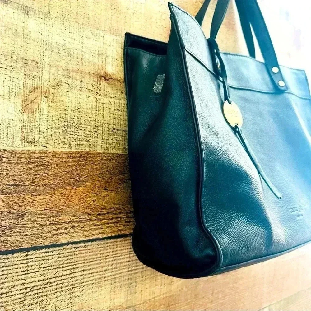 Margot New York Black Casey Leather Crossbody Tote